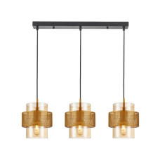 Подвесной светильник, люстра Italux PND-22132-3S-GD-AMB Vinoti E27 3x40W IP20 золотой