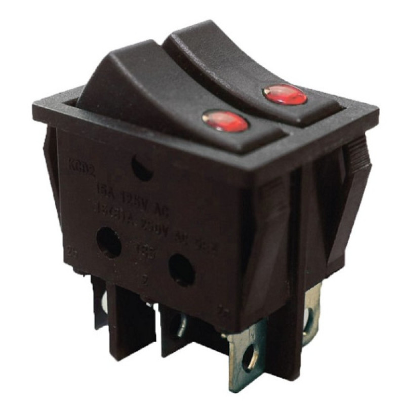 Переключатель TNSy KCD2-2101EN R+R/B с подсветкой красный (TNSy5500816)