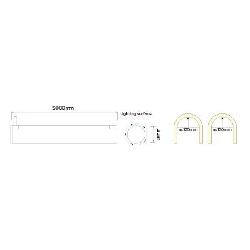 Гнучкий неон COLORS 24V IP65 14.4W 800Lm 3000K 5м (NNR18-WW)
