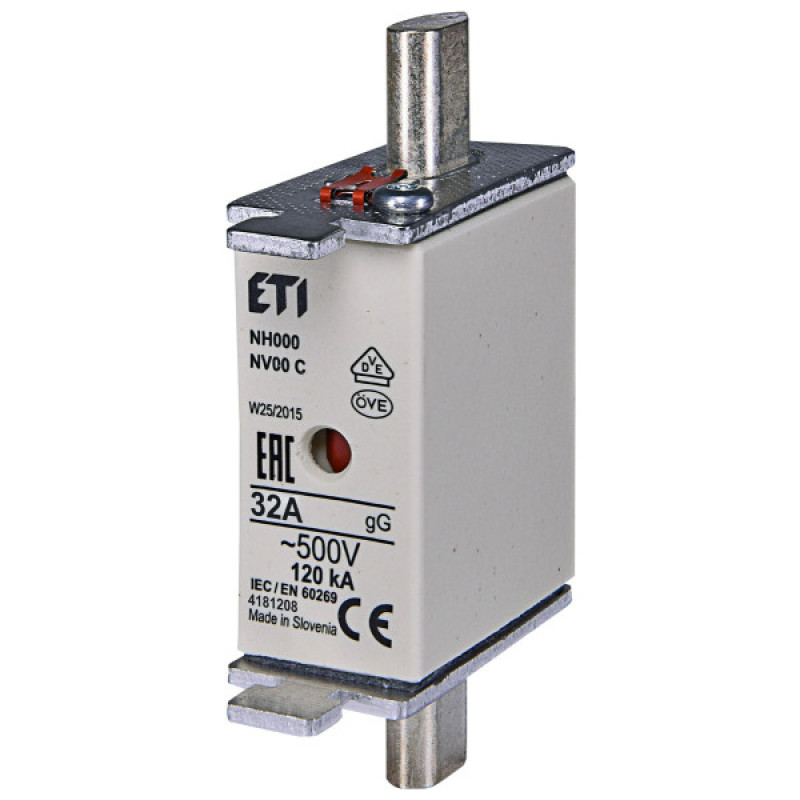 Запобіжник ETI 004181208 NH-000/gG 32A 500V KOMBI