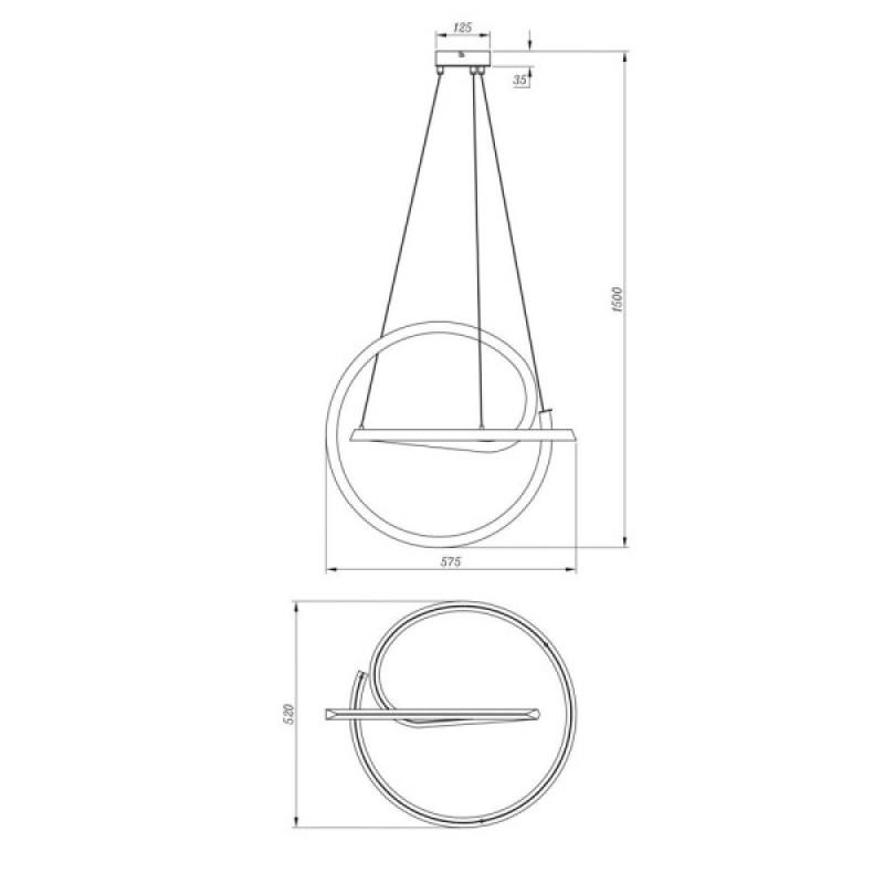 Підвісний світильник, люстра Zuma Line 5905316693067 Velenne LED 1x40W 3000K 2400Lm IP20 золотий