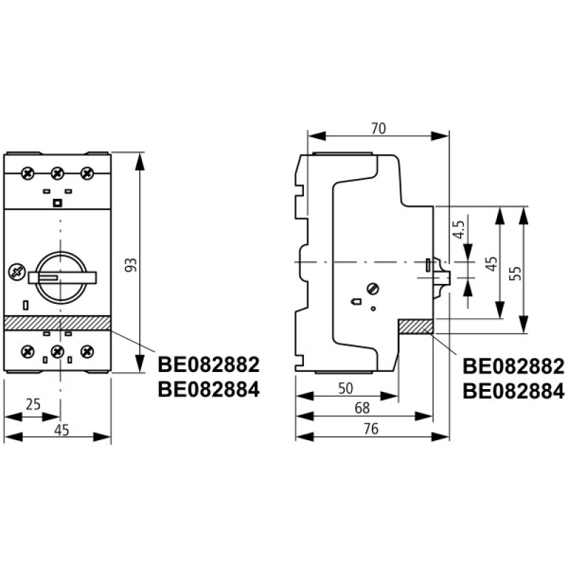 Автомат защиты двигателя Schrack BE510000 6,3-10,0А 3P