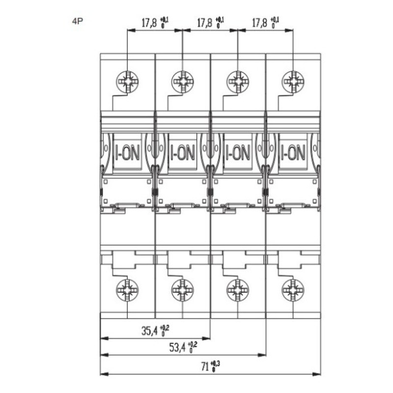 Автоматический выключатель ETI 002146519 ETIMAT 6 3p+N C 32А (6 kA)
