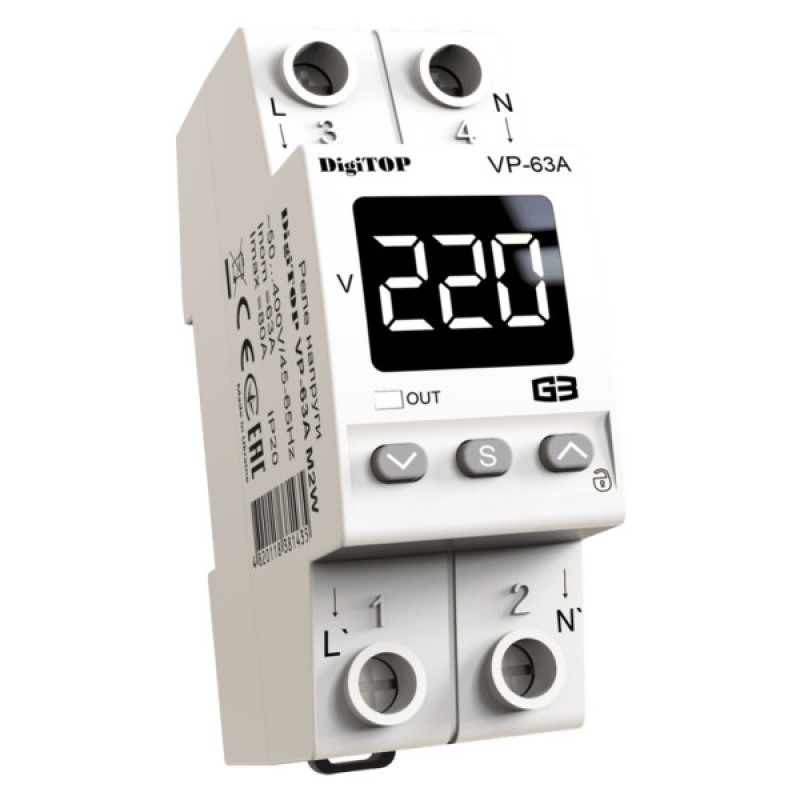 Реле напруги DigiTOP VP-63A M2W