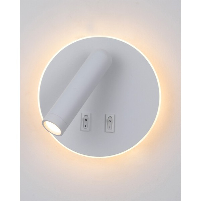 Бра, настенный светильник Italux WL-53742-1-WH Furla LED 2x8W 3000K 516Lm IP20 белый