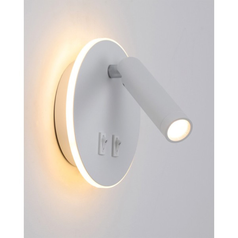 Бра, настенный светильник Italux WL-53742-1-WH Furla LED 2x8W 3000K 516Lm IP20 белый