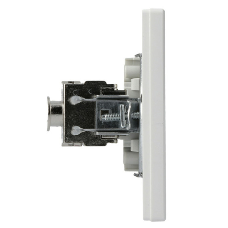 Розетка телефонна + комп'ютерна RJ45 + RJ12 кат.5е. подвійна біла Asfora, EPH4900121
