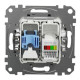Телефонная/компьютерная розетка Schneider Electric Sedna Design & Elements RJ11+RJ45 кат. 6 UTP алюминий SDD113468