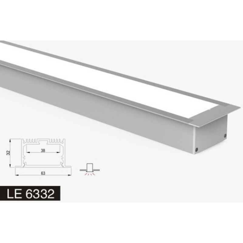 LED-профиль врезной LE6332 (2,5 метра)