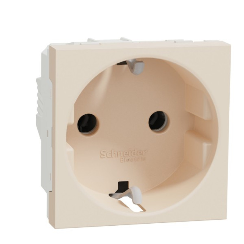 Розетка з заземленням Schneider Electric Unica New NU303644 16А гвинтовий зажим бежева