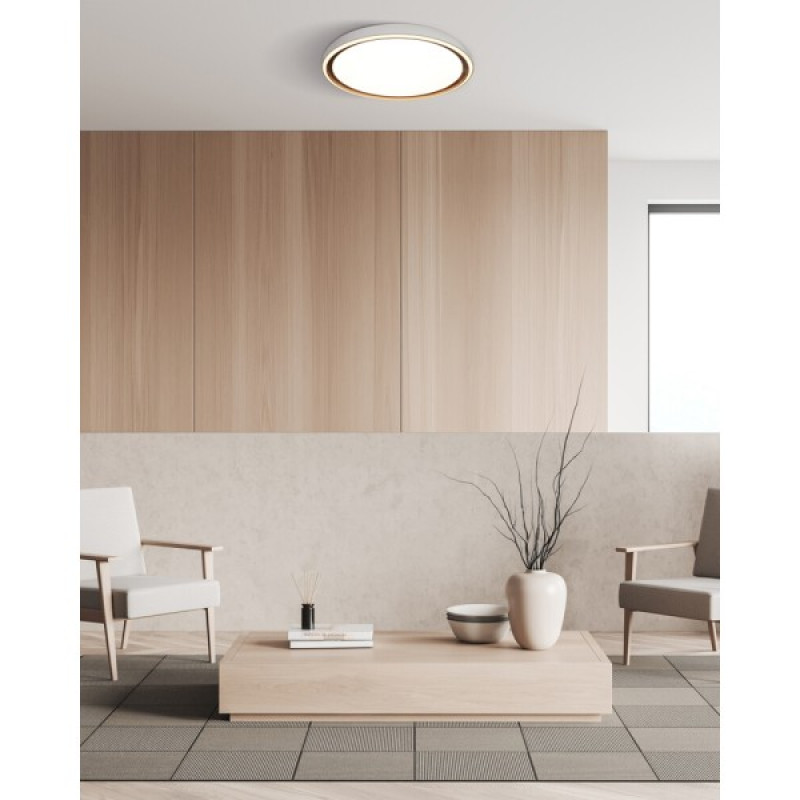 Потолочный светильник Italux PLF-63728-3K4K6K-GD-WH-SL Rende LED 1x47W 3000K/4000K/6000K 6500Lm IP44 золотой