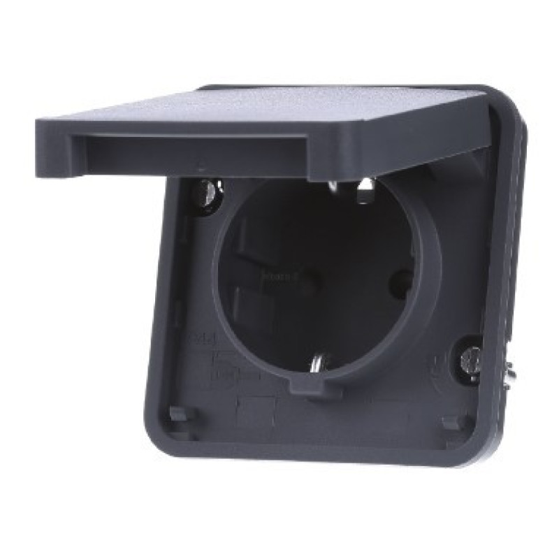 Розетка с з/к и крышкой Berker W.1 IP55