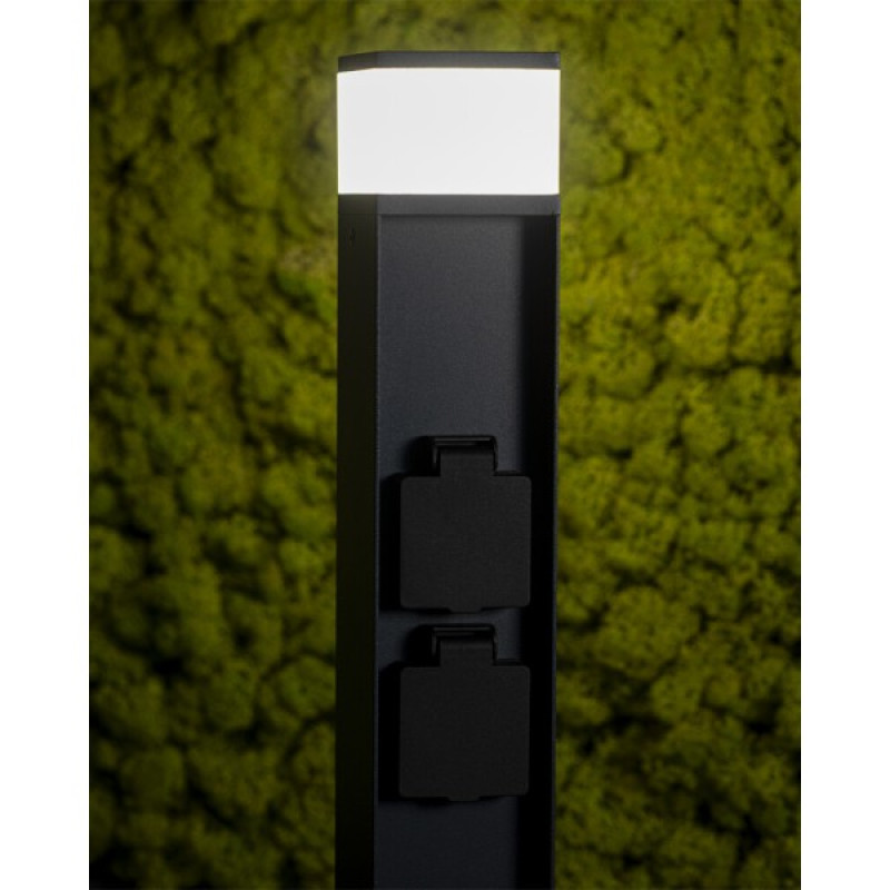 Уличный светильник с розеткой Kanlux 38767 Dasten G9 1x11W IP44 антрацит