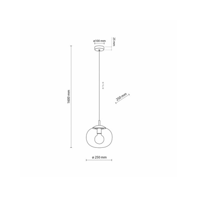 Підвісний світильник, люстра TK Lighting 5827 Vibe E27 1x15W IP20 Чорний
