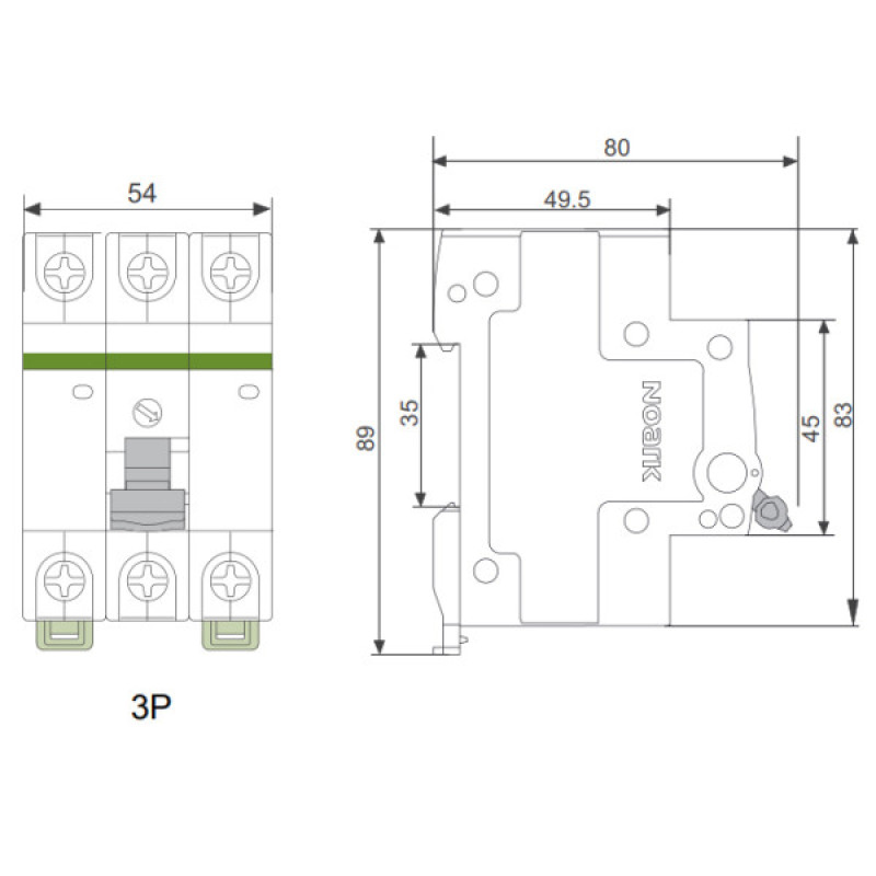 Выключатель нагрузки NOARK Ex9I125 3P 32A (100874)