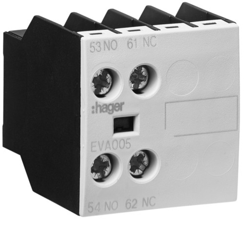 Дополнительный контакт Hager EVA005 1NO+1NC для EV007…EV038 EVN022…EVN045 EVL014…EVL027