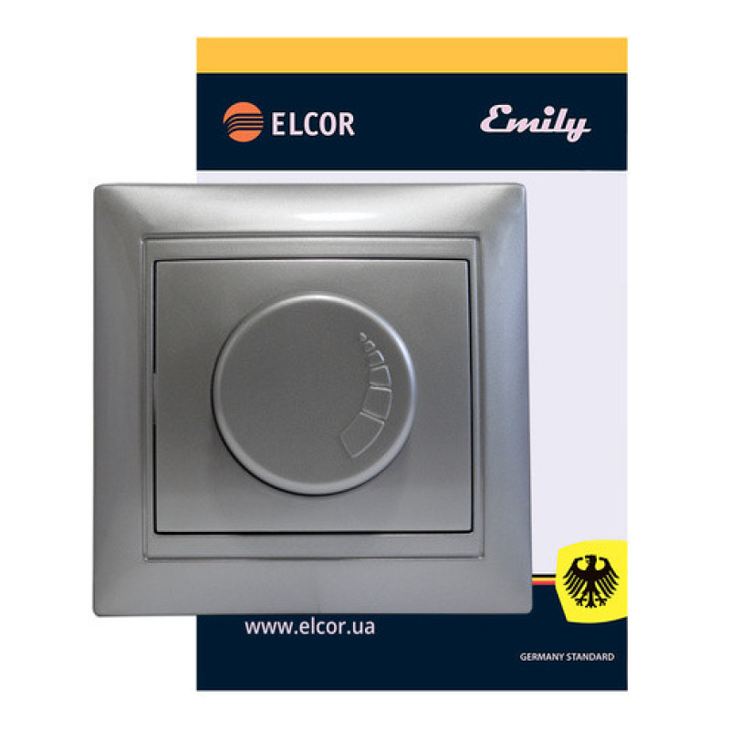 Светорегулятор Elcor Emily 9215 (211590) 600Вт (серый металлик)
