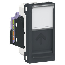 Одинарная компьютерная розетка Schneider Electric NU341454 RJ45 cat.6 UTP с полем для надписи 1М (антрацит)