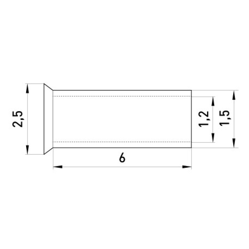Неизолированный наконечник E.Next e.terminal.stand.en.0.75.6 0,75 кв.мм (s4038001)