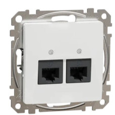Двойная компьютерная розетка Schneider Electric Sedna Design & Elements RJ45 кат. 5е UTP белая SDD111452
