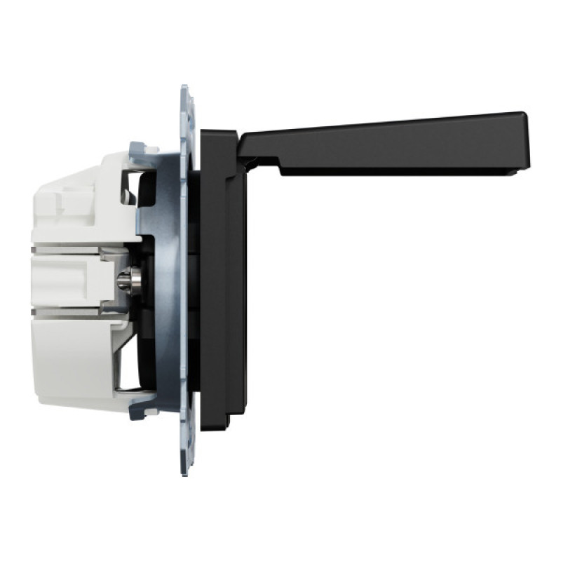 Механизм розетки SCHUKO с крышкой Merten System M, MEG2311-0403 (черный матовый)